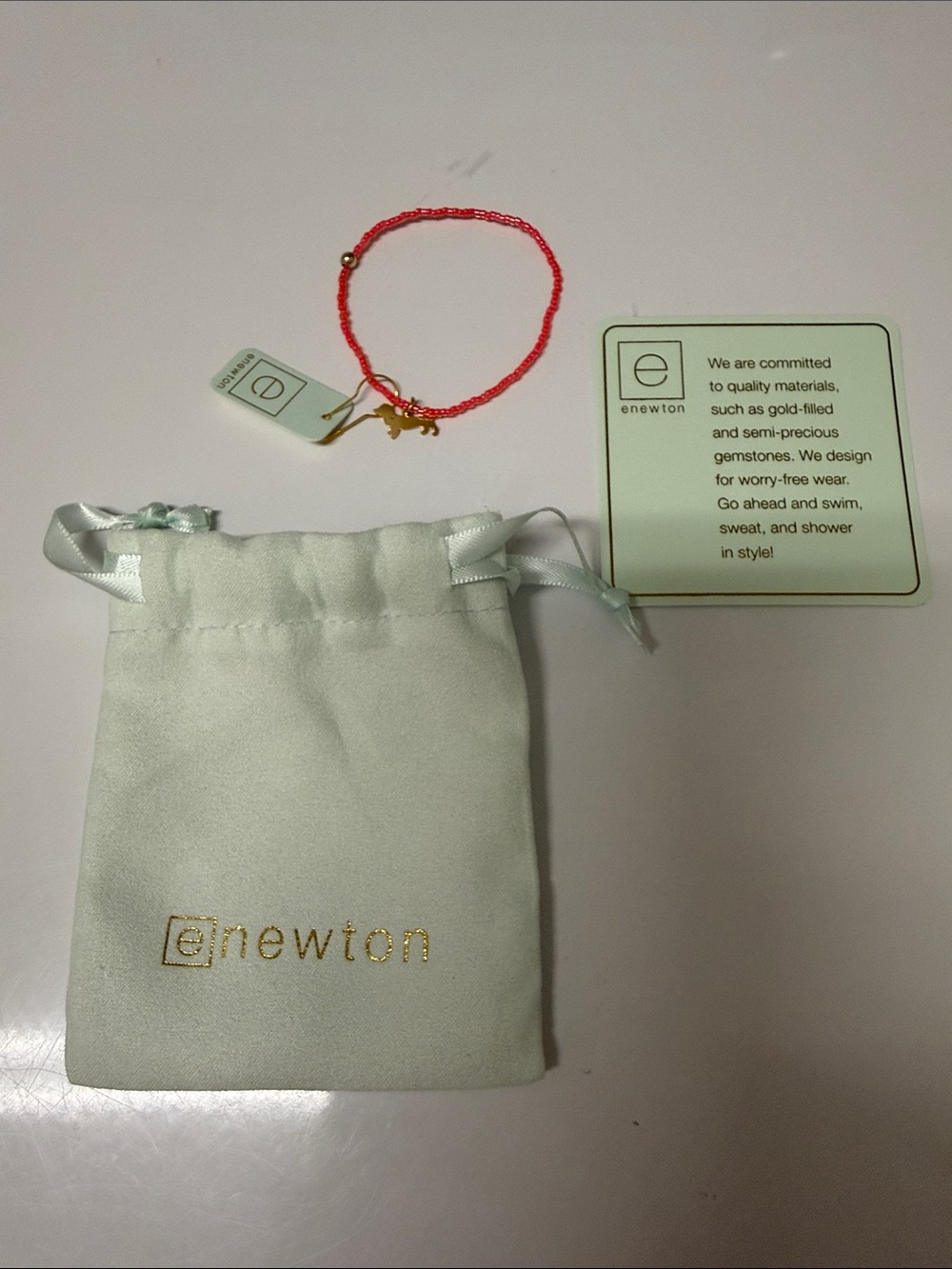 NWT ENewton Beaded Bracelet with Gold Dog Accent